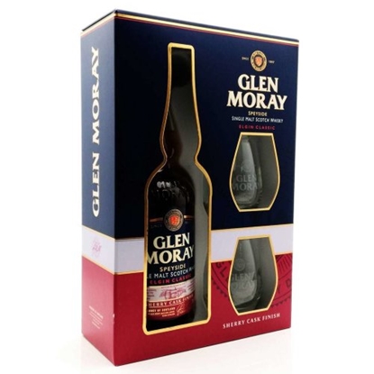 Picture of GLEN MORAY SHERRY W/2 GLASS70CL
